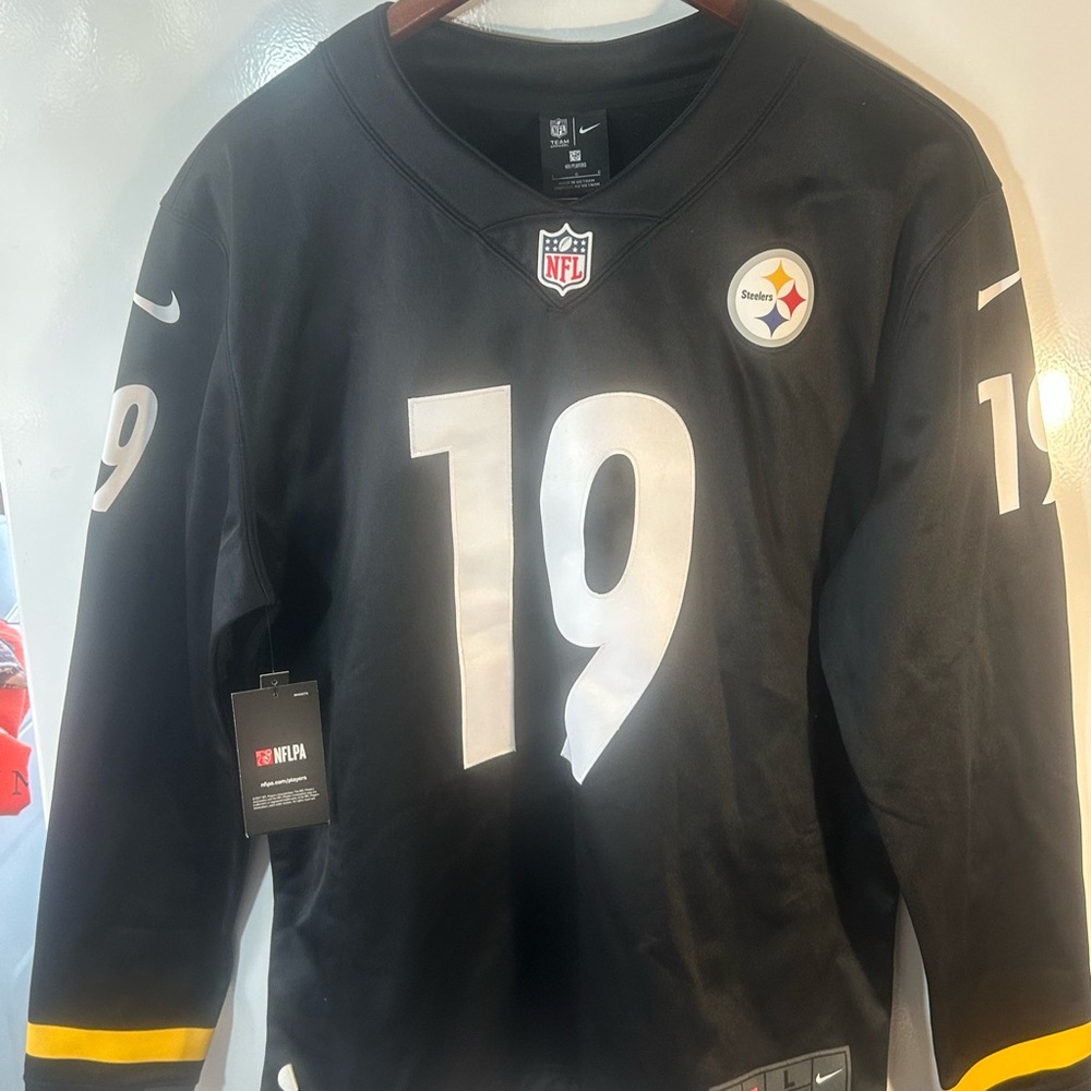 Nike Pittsburgh Steelers #19 Black and White Jersey with Yellow Accents